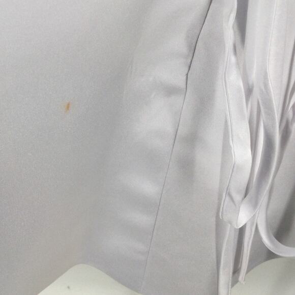 PARTY DRESS 2 XS white satin backless lace up bride bachelorette mini NEW B151 - Picture 4 of 8